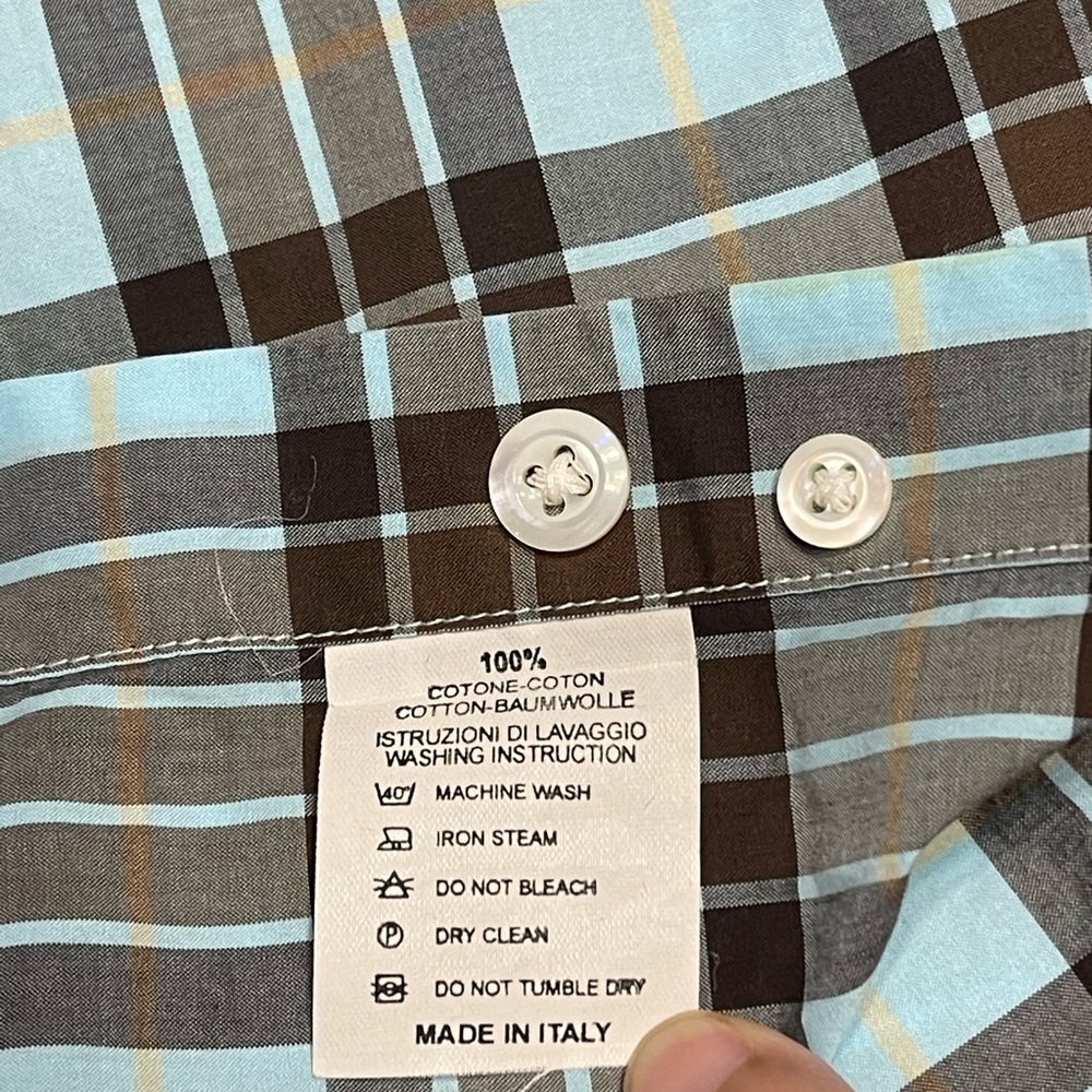 Billy Reid Men Plaid Long Sleeve Button Down‎ Shirt Size Large - Picture 9 of 9